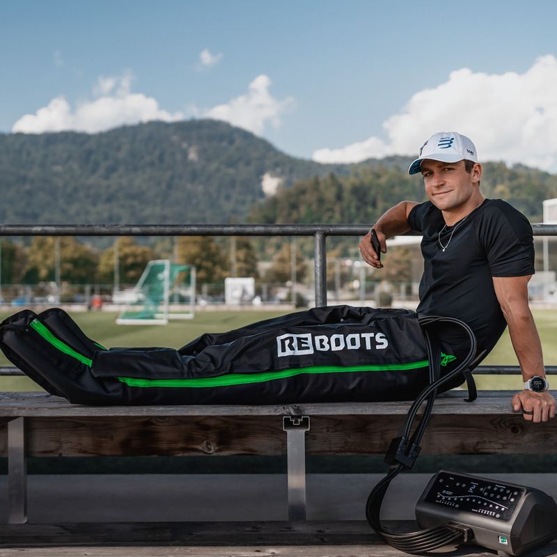 Kojos rankovės limfodrenažui REBOOTS One Pro Recovery Pants 2.0 2025 Edition black/white/green 4