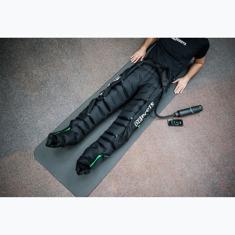 Kojos rankovės limfodrenažui REBOOTS Go Lite Recovery Pants 2.0 2025 Edition black/white/green 10
