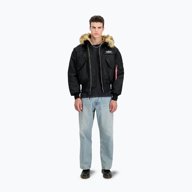 Vyriška striukė Alpha Industries 45/P Hooded Custom Bomber black/reflective 2