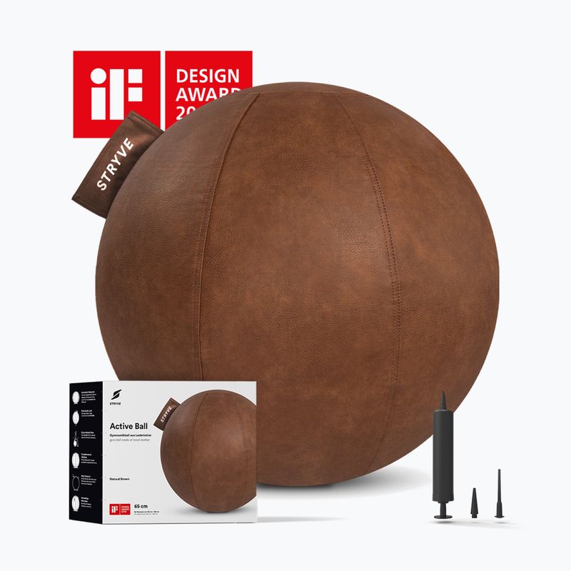 Gimnastikos kamuolys STRYVE Active 70 cm natural brown 2