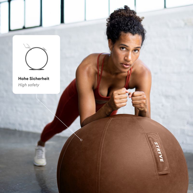 Gimnastikos kamuolys STRYVE Active 70 cm natural brown 7