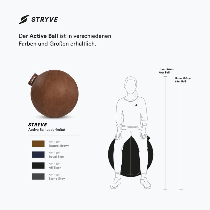 Gimnastikos kamuolys STRYVE Active Ball 65 cm natural brown 9