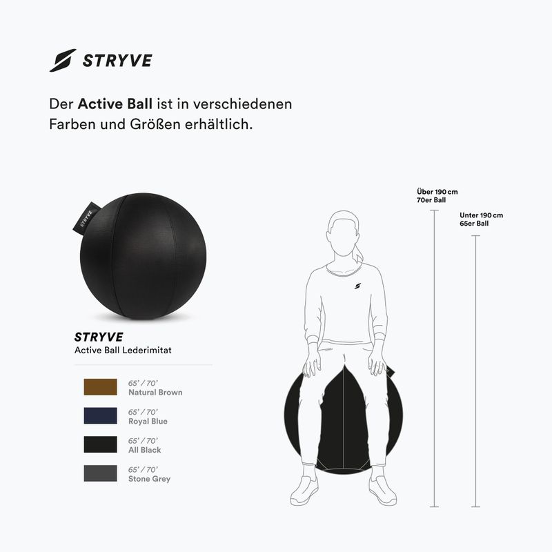Gimnastikos kamuolys STRYVE Active 70 cm black 4