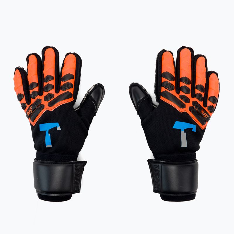 T1TAN Shocking Beast vaikiškos juodai oranžinės vartininko pirštinės 202105-04