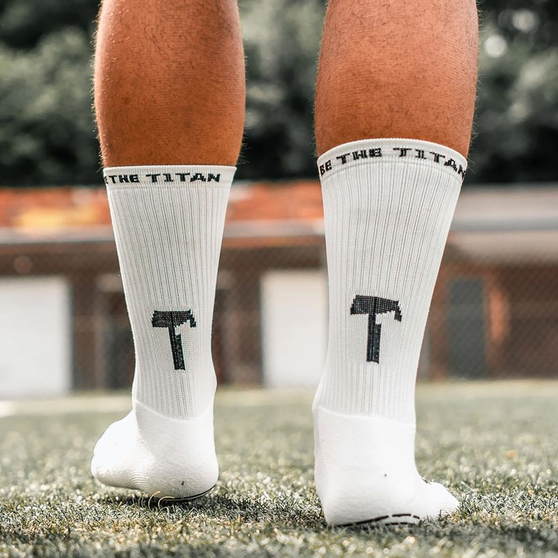 Futbolininko kojinės T1TAN Grip Socks white 6