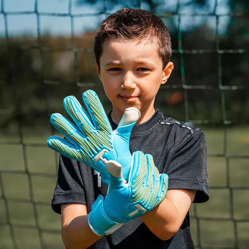 Vartininko pirštinės vaikams T1TAN Rebel 2.0 Sky Blue Junior FP sky blue/white 2