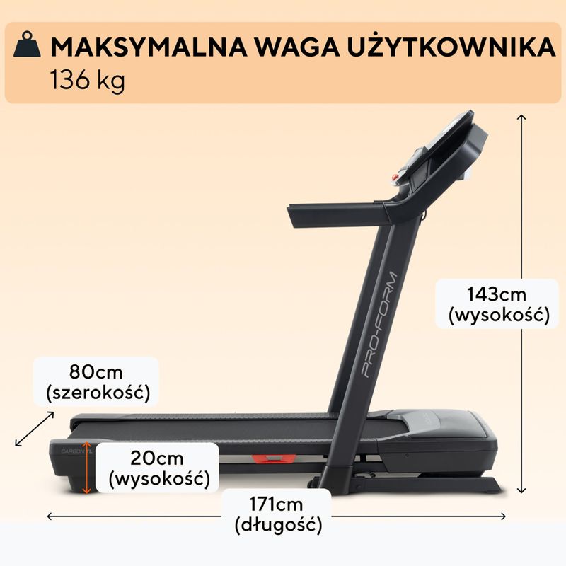 Elektrinis bėgimo takelis ProForm Carbon TL black 6
