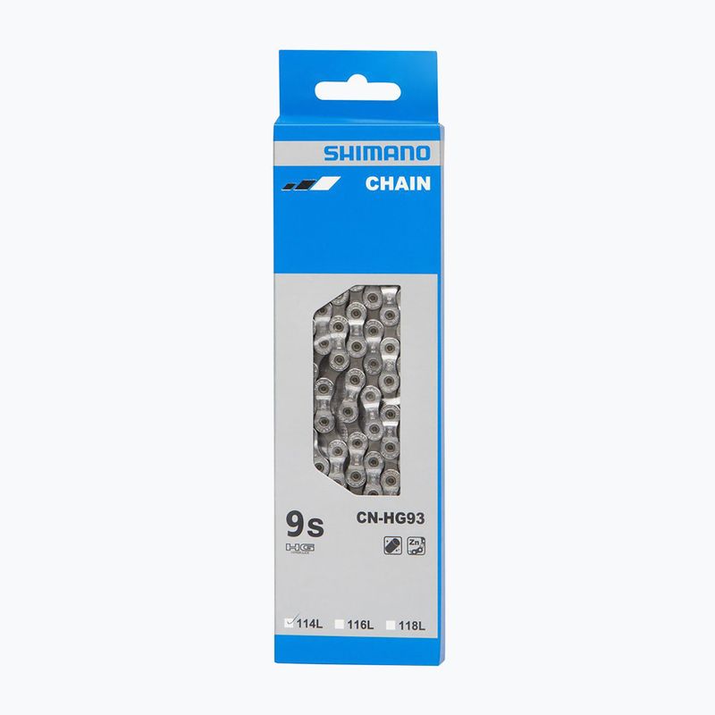 Shimano dviračių grandinė CN-HG93 + kaištis 9rz 114 grandžių sidabrinė ICNHG93114I 2