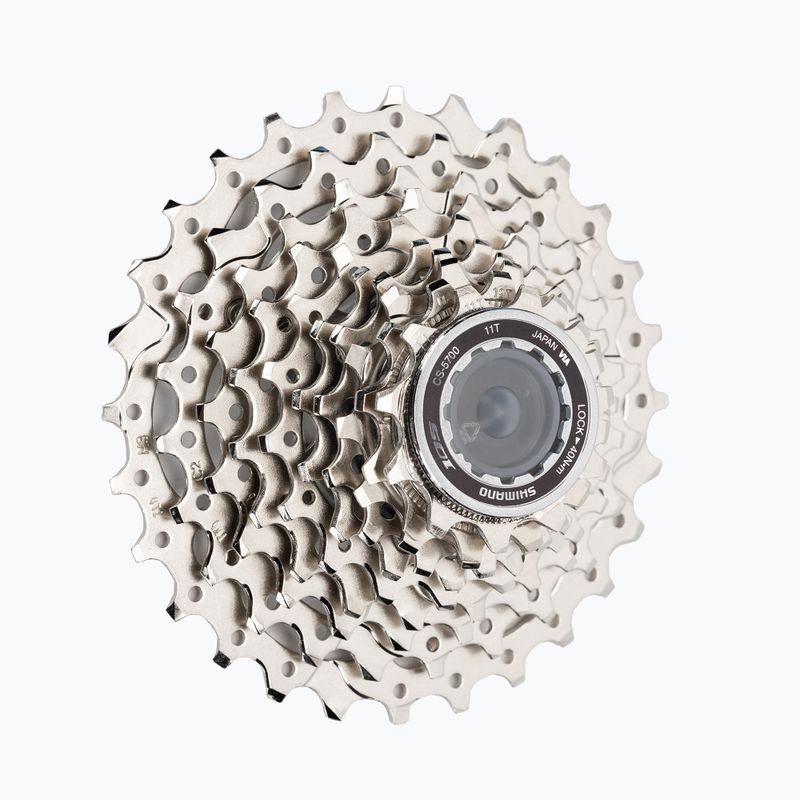 Shimano CS-5700 10 eilių dviračių kasetė 10rz 11-28 sidabrinė ICS570010128