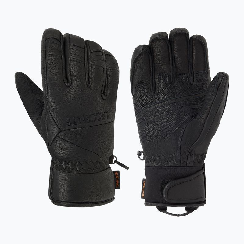 Vyriškos slidinėjimo pirštinės Descente Black leather