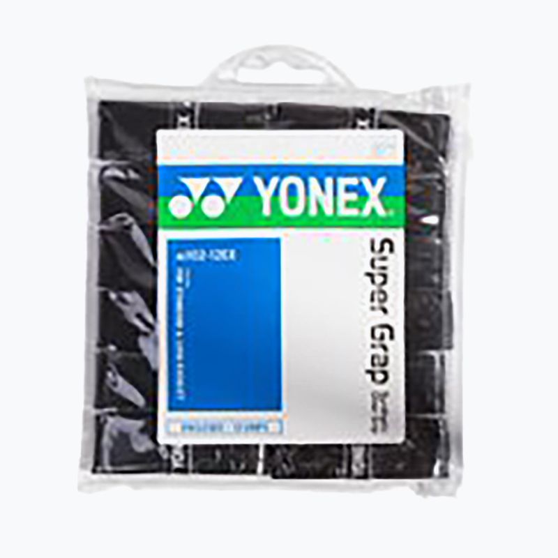 YONEX badmintono raketės apvyniojimas 12 vnt. juodos spalvos AC 102