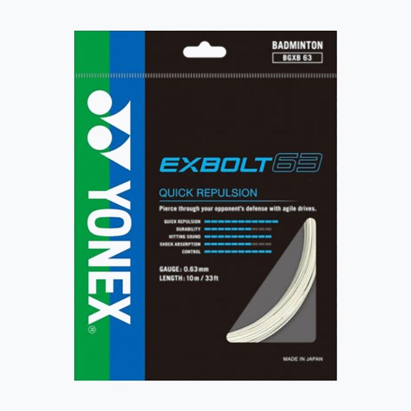 Stygos badmintono raketei YONEX Exbolt 63 Set 10 m white 2
