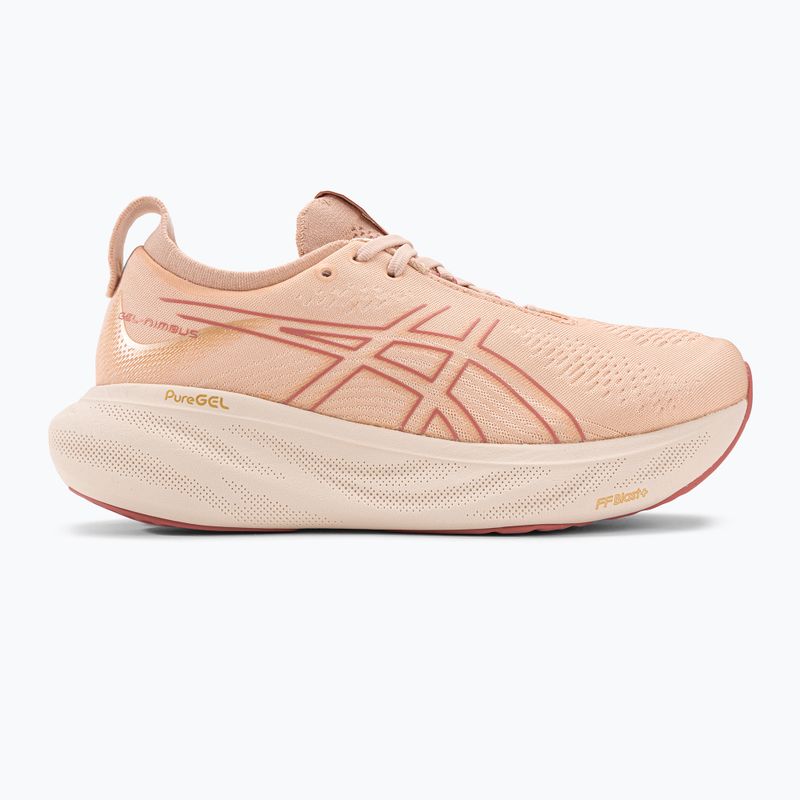 ASICS Gel-Nimbus 25 moterų bėgimo bateliai šviesiai abrikosinė/šviesiai granatinė 2