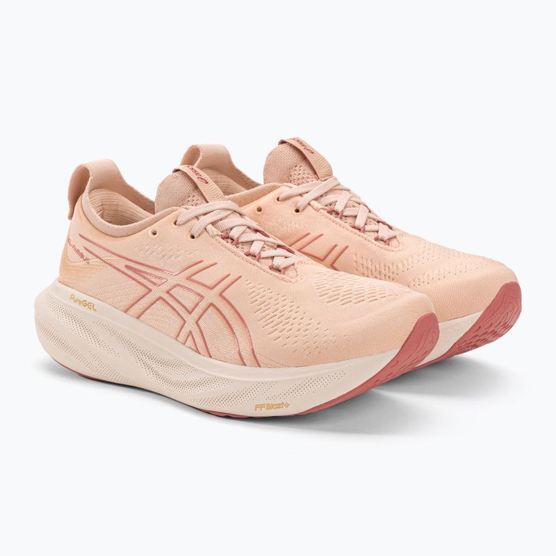 ASICS Gel-Nimbus 25 moterų bėgimo bateliai šviesiai abrikosinė/šviesiai granatinė 4
