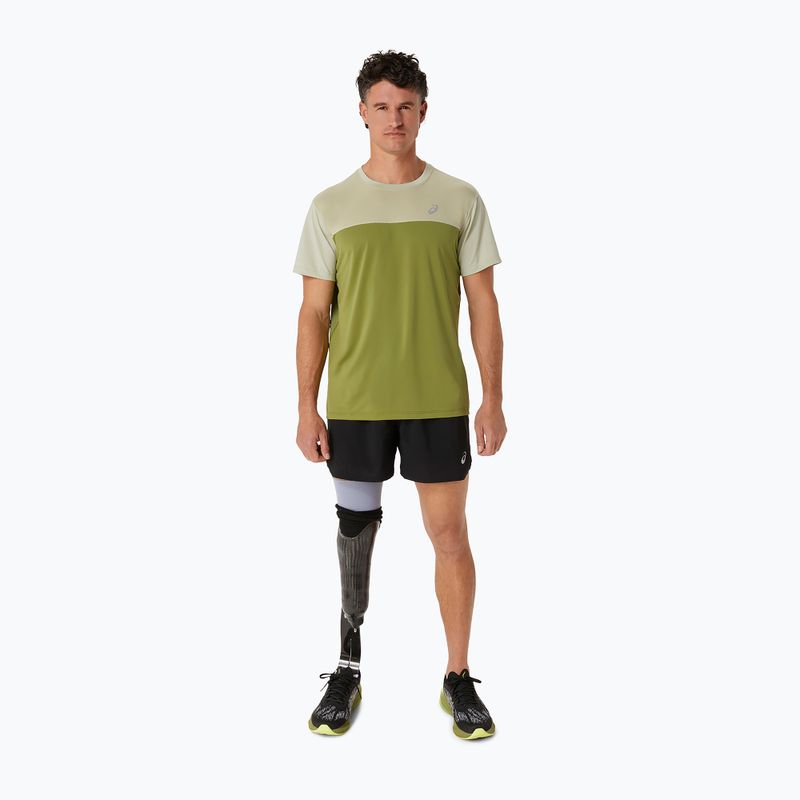 Vyriški bėgimo marškinėliai ASICS Race Top performance dried leaf green/cactus 2