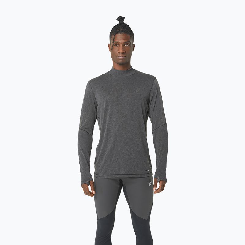 Vyriška ASICS Metarun Mock Neck performance juoda bėgimo striukė su ilgomis rankovėmis
