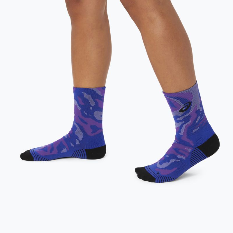 Bėgimo kojinės ASICS Color Camo Run Crew eggplant/blue violet/cyber grape 5