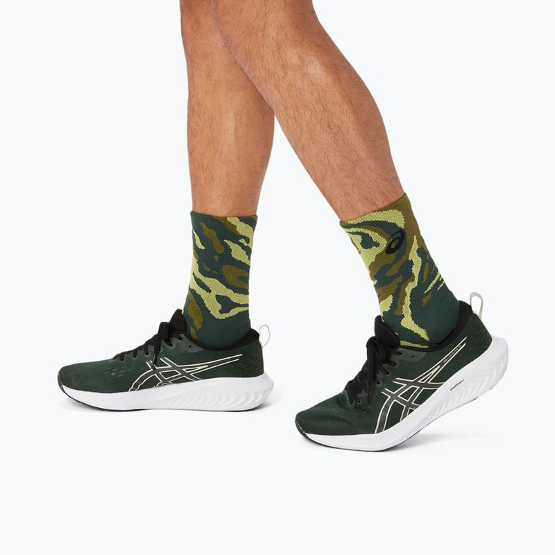 Bėgimo kojinės ASICS Color Camo Run Crew rain forest/cactus/glow yellow 3