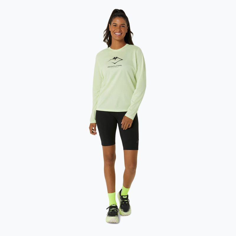Moteriški bėgimo marškinėliai ilgomis rankovėmis ASICS Fujitrail Logo cool matcha 2