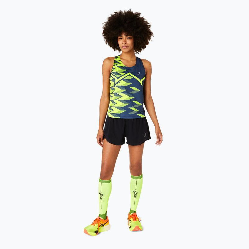 Moteriškas bėgimo tank topas ASICS Light Graphic Tank french blue/safety yellow 2