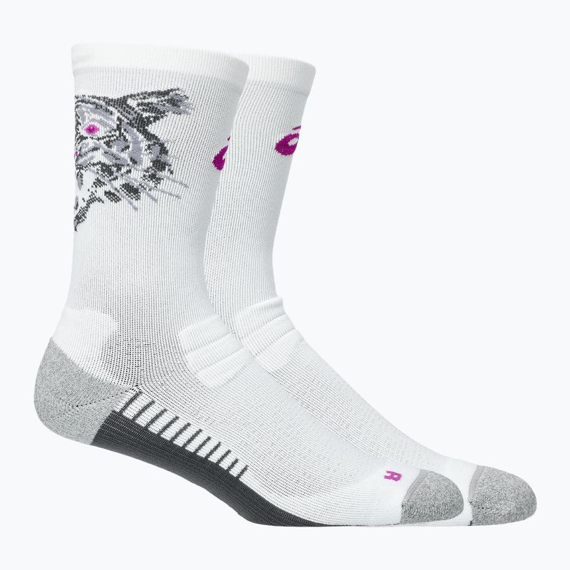 Bėgimo kojinės ASICS Performance Run Crew brilliant white/bold magenta