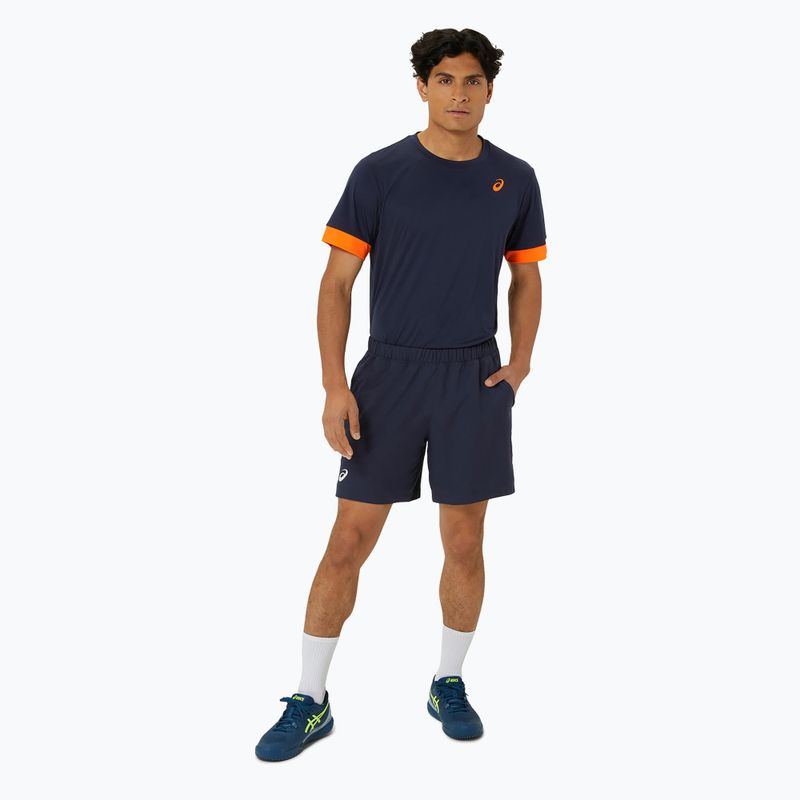 Vyriški teniso marškinėliai ASICS Court SS Top midnight/shocking orange 2