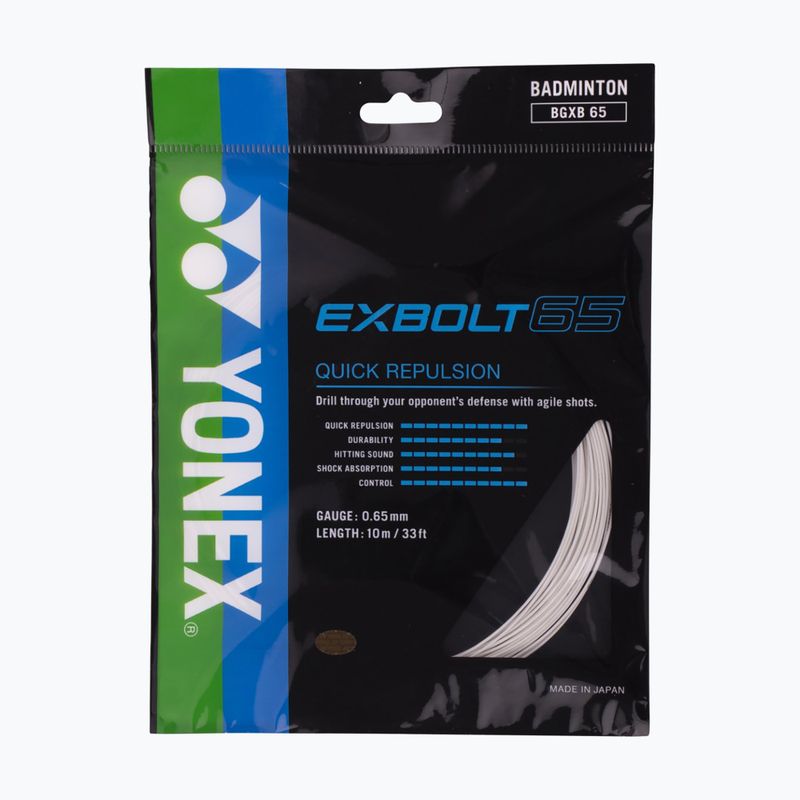Badmintono stygos YONEX Exbolt 65 Set 10 m baltos spalvos 2