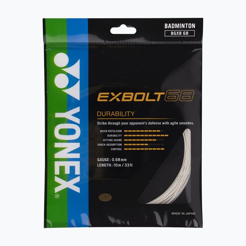 Stygos badmintono raketei YONEX Exbolt 68 Set 10 m white 2