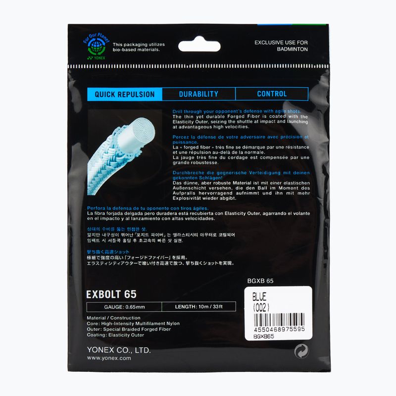 Stygos badmintono raketei YONEX Exbolt 65 Set 10 m blue 2