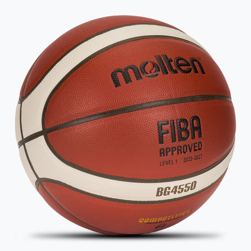 Krepšinio kamuolys Molten B7G4550 FIBA brown dydis 7 2