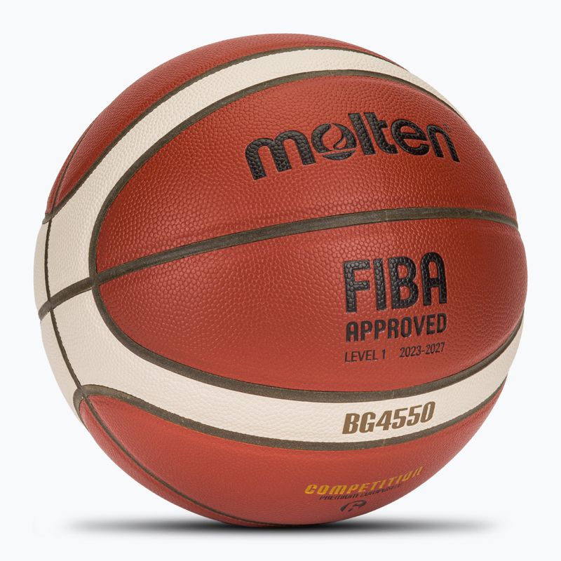 Krepšinio kamuolys Molten B6G4550 FIBA brown dydis 6 2