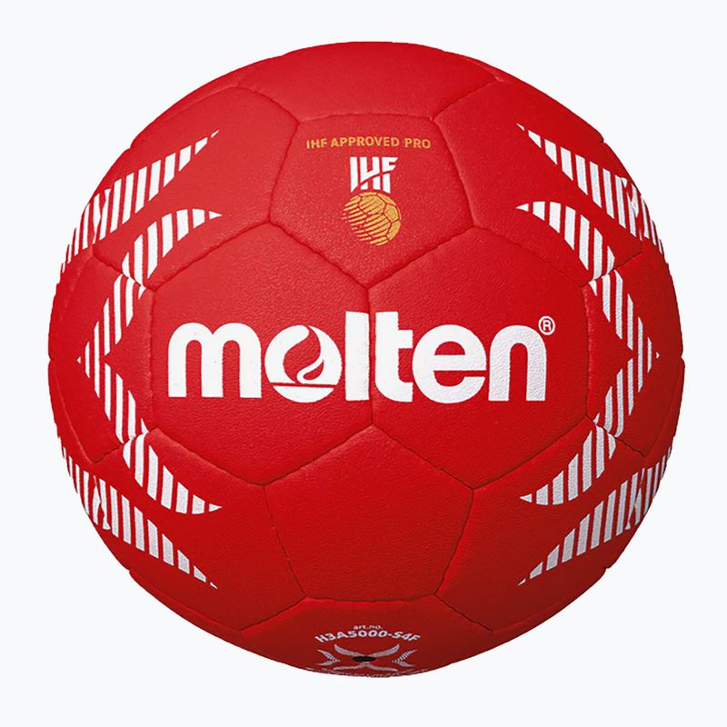 Rankinio kamuolys Molten H3A5000-S4F IHF OFFICIAL BALL PARIS 2024 red dydis 3 2