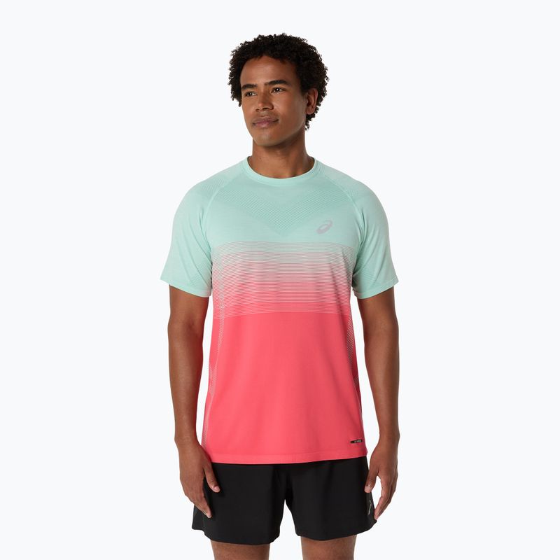Vyriški bėgimo marškinėliai ASICS Seamless performance coral reef/oasis green