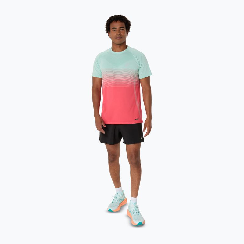 Vyriški bėgimo marškinėliai ASICS Seamless performance coral reef/oasis green 2