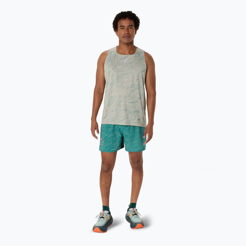 Vyriškas bėgimo tank topas ASICS Fujitrail Singlet white sage/rainy lake 2