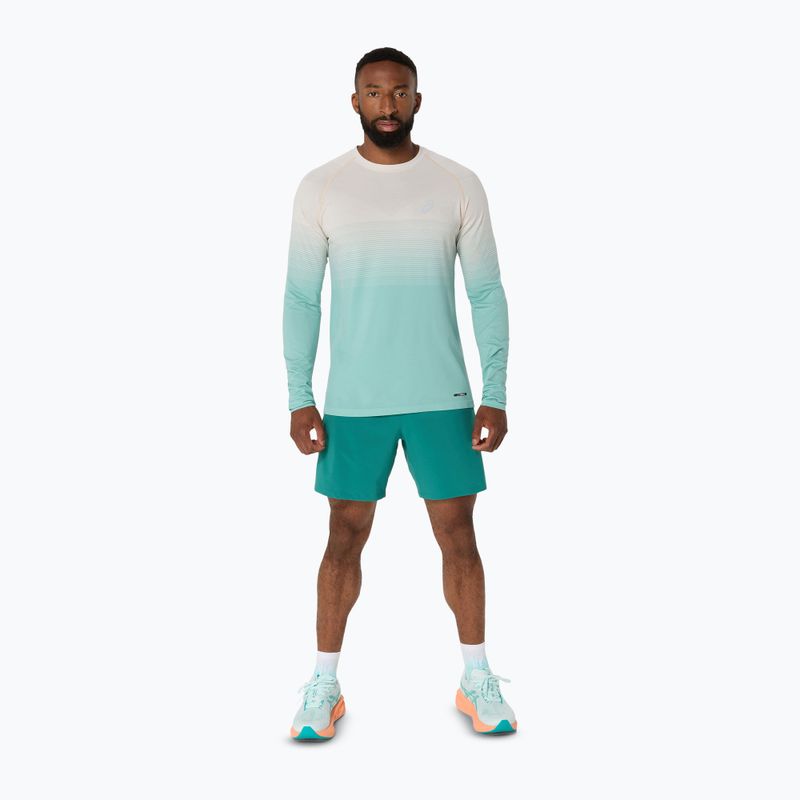 Vyriški bėgimo marškinėliai ilgomis rankovėmis ASICS Seamless birch/oasis green 2