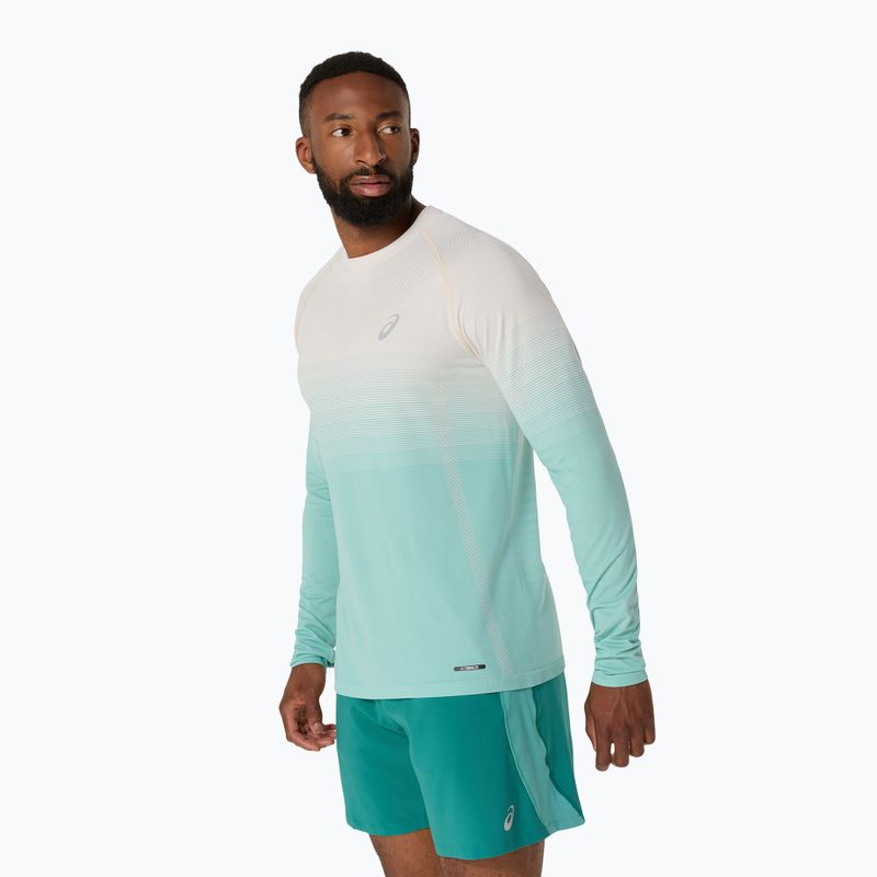 Vyriški bėgimo marškinėliai ilgomis rankovėmis ASICS Seamless birch/oasis green 4
