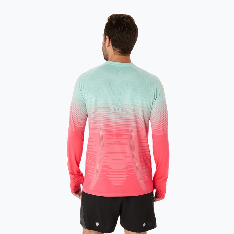 Vyriški bėgimo marškinėliai ilgomis rankovėmis ASICS Seamless coral reef/oasis green 3