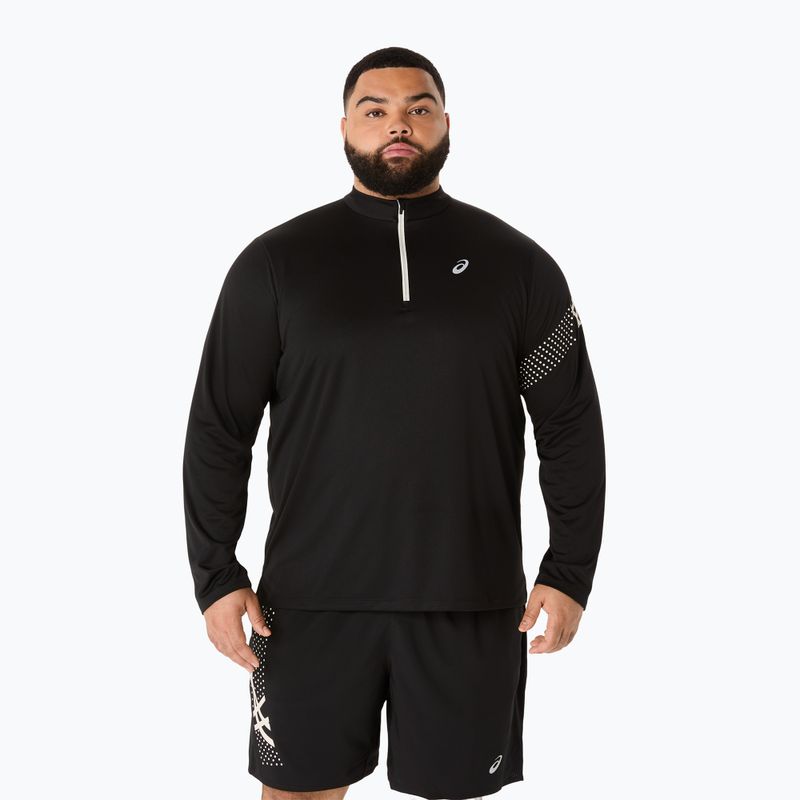 Vyriški bėgimo marškinėliai ilgomis rankovėmis ASICS Icon LS 1/2 Zip performance black