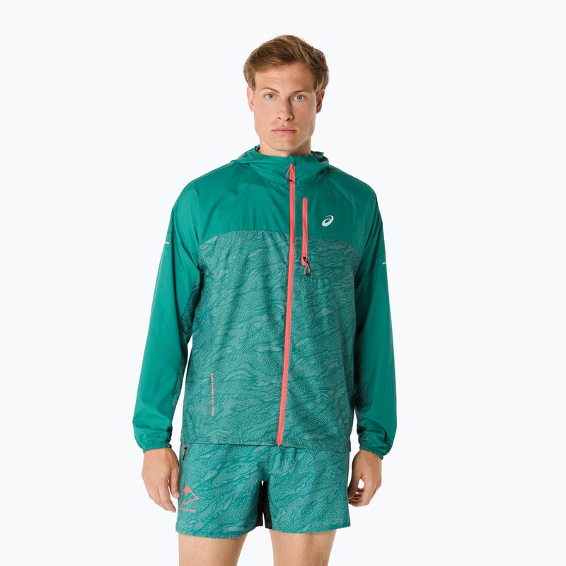 Vyriška bėgimo striukė ASICS Fujitrail Packable rainy lake/birch