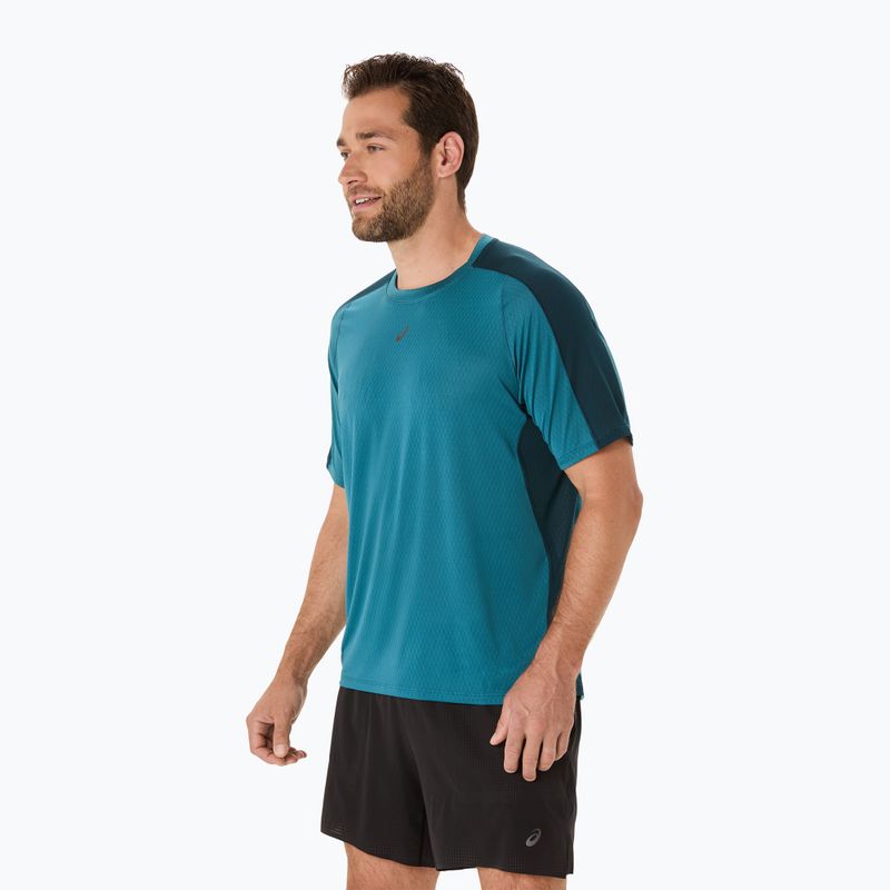 Vyriški bėgimo marškinėliai ASICS Fujitrail Elite Top atlantis blue/saxon green 4