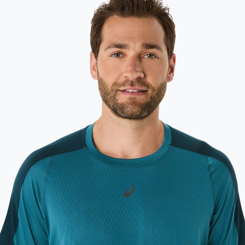 Vyriški bėgimo marškinėliai ASICS Fujitrail Elite Top atlantis blue/saxon green 5