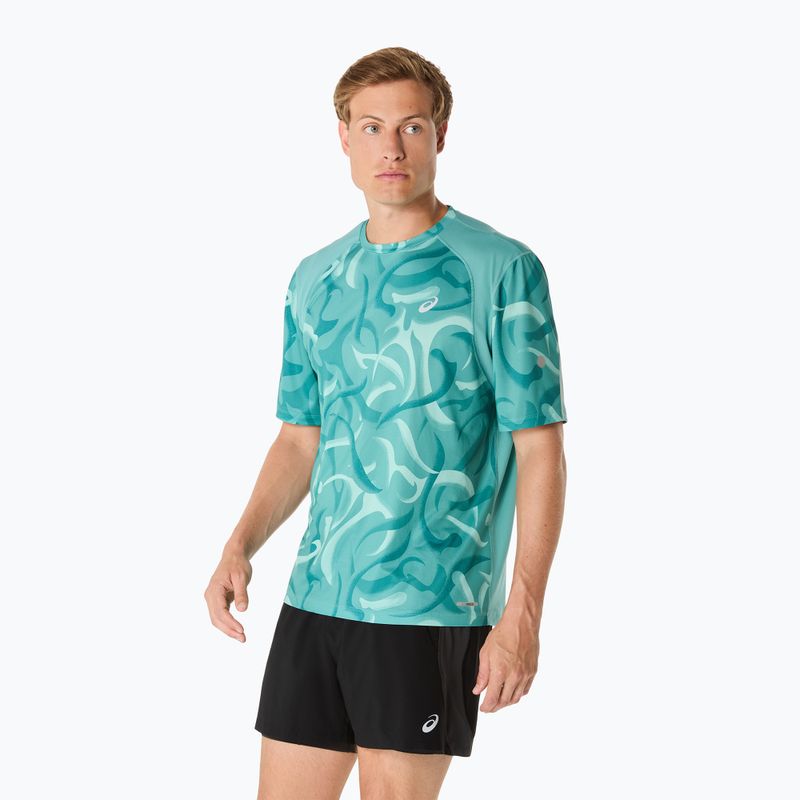 Vyriški bėgimo marškinėliai ASICS Road Lite-Show light teal 4