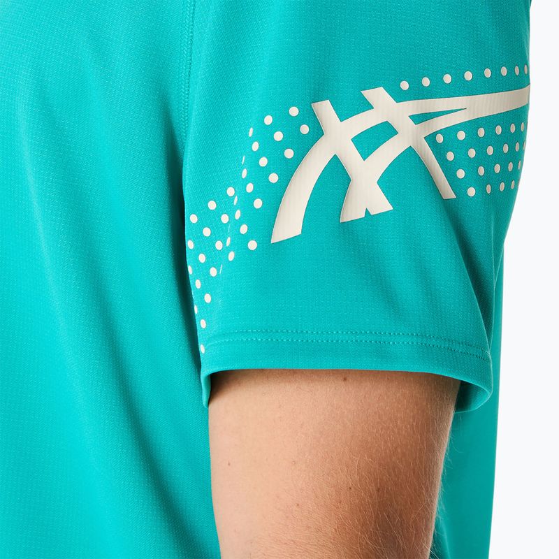 Vyriški bėgimo marškinėliai ASICS Icon SS Top wave teal 6