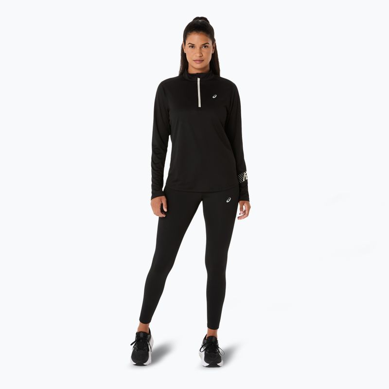 Moteriški bėgimo marškinėliai ilgomis rankovėmis ASICS Icon 1/2 Zip LS Top performance black 2
