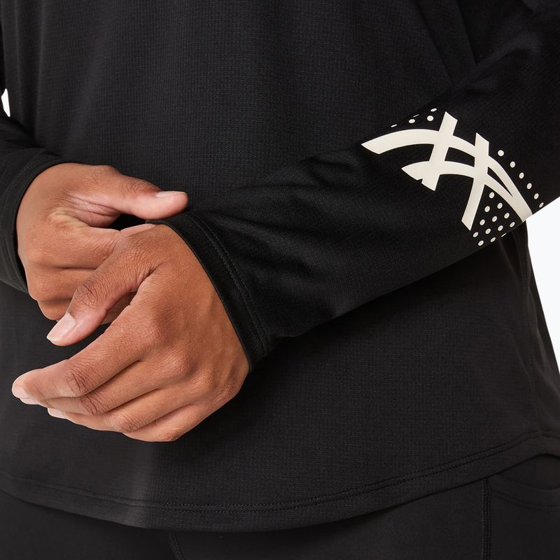 Moteriški bėgimo marškinėliai ilgomis rankovėmis ASICS Icon 1/2 Zip LS Top performance black 5