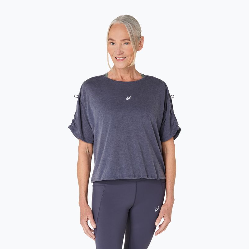 Moteriški bėgimo marškinėliai ASICS Nagino Run Adjustable Top indigo fog