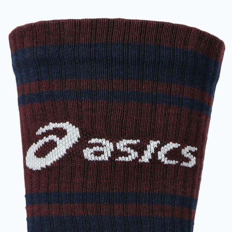 Kojinės ASICS Logo Crew 3 pary midnight/dark red planet/lemongrass 3