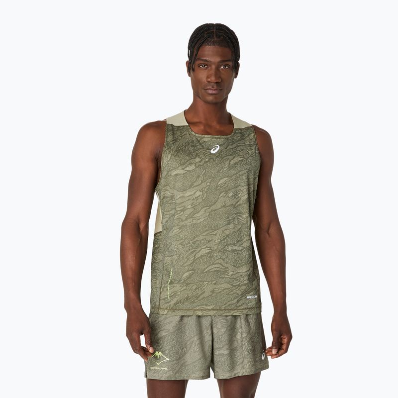 Vyriški bėgimo marškinėliai ASICS Fujitrail Singlet mantle green/khaki