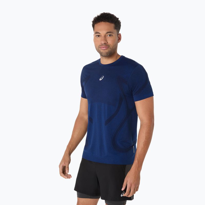Vyriški bėgimo marškinėliai ASICS Road Seamless illusion blue/glow yellow 4